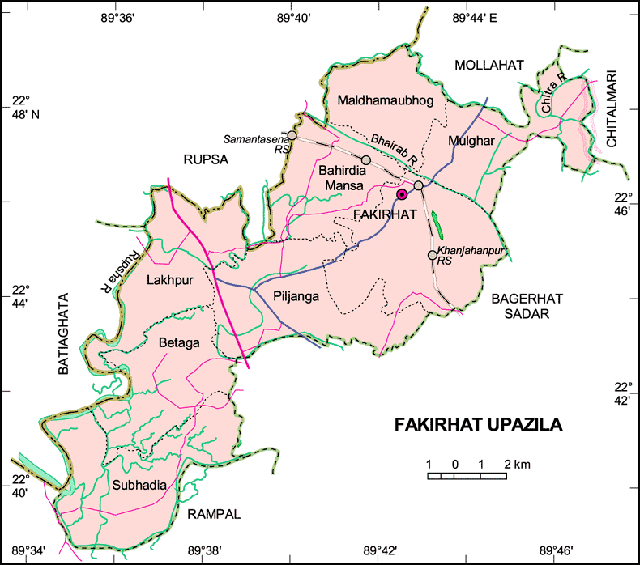 Fakirhat Upazila Map