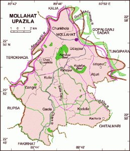 Mollahat Upazila Map